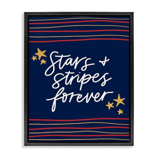 Stupell Industries Stars Stripes Forever Americana Independence Day Floater Framed Art